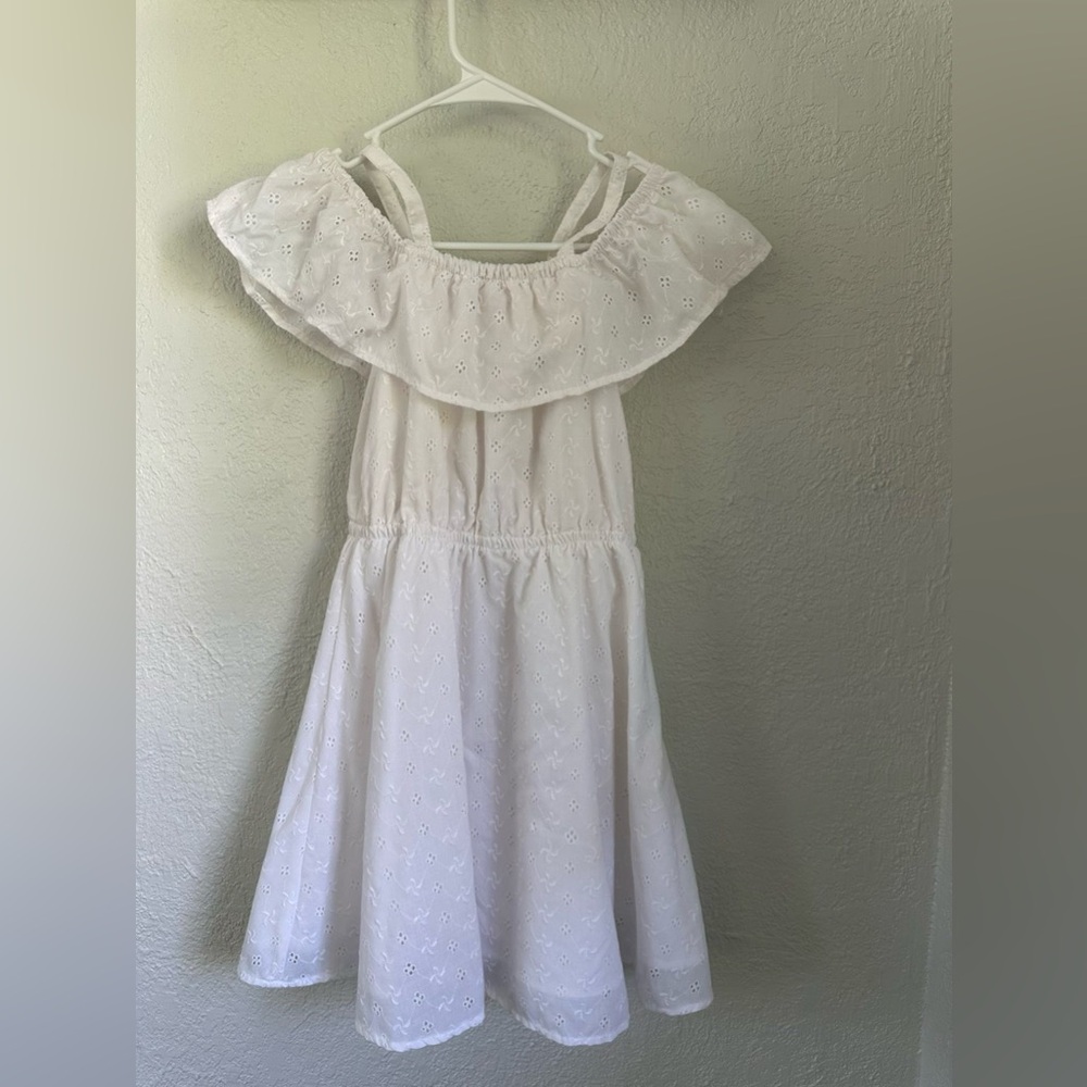 White Eyelet Ruffle Dress – Girls Size 12